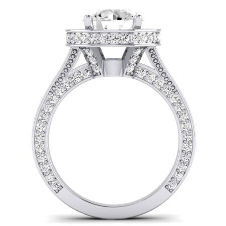 Buttercup Moissanite Matching Band Only (does Not Include Engagement Ring) For Ring With Round Center whitegold