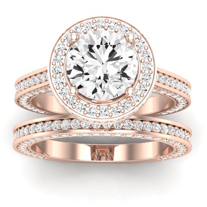 Buttercup Moissanite Matching Band Only (does Not Include Engagement Ring) For Ring With Round Center rosegold