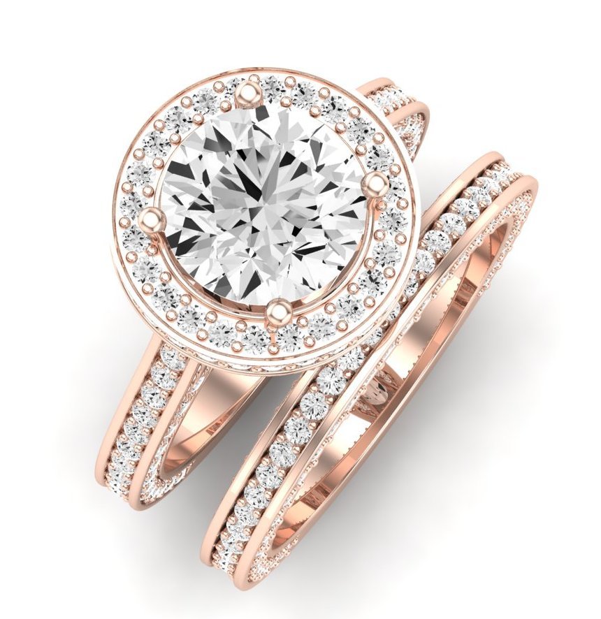 Buttercup Moissanite Matching Band Only (does Not Include Engagement Ring) For Ring With Round Center rosegold