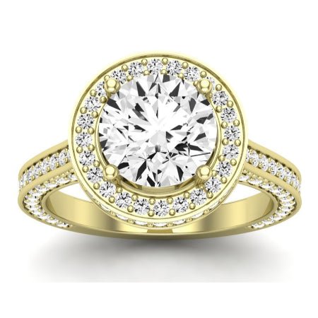 Buttercup Moissanite Matching Band Only (does Not Include Engagement Ring) For Ring With Round Center yellowgold