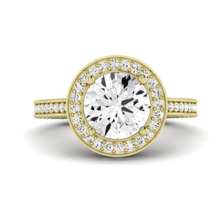 Buttercup Moissanite Matching Band Only (does Not Include Engagement Ring) For Ring With Round Center yellowgold
