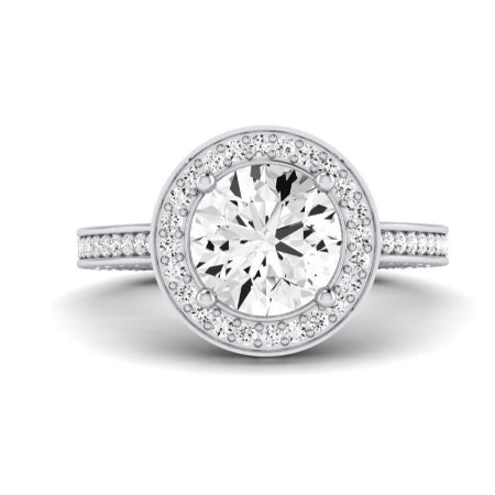 Buttercup Moissanite Matching Band Only (does Not Include Engagement Ring) For Ring With Round Center whitegold