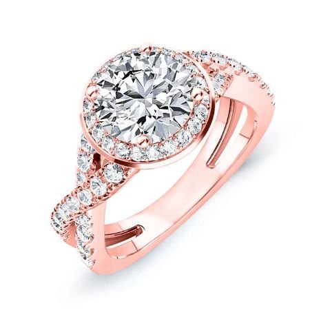 Moonflower Round Moissanite Bridal Set rosegold