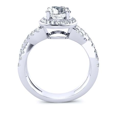Moonflower Round Moissanite Bridal Set whitegold