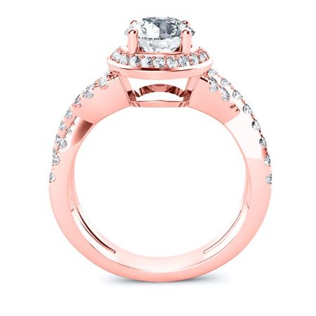Moonflower Round Moissanite Bridal Set rosegold