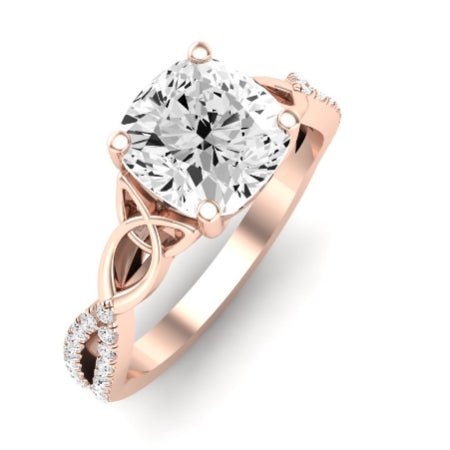Pavonia Diamond Matching Band Only (does Not Include Engagement Ring) For Ring With Cushion Center rosegold