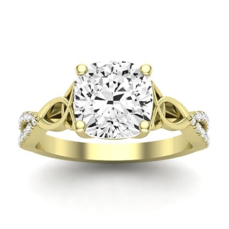 Pavonia Diamond Matching Band Only (does Not Include Engagement Ring) For Ring With Cushion Center yellowgold
