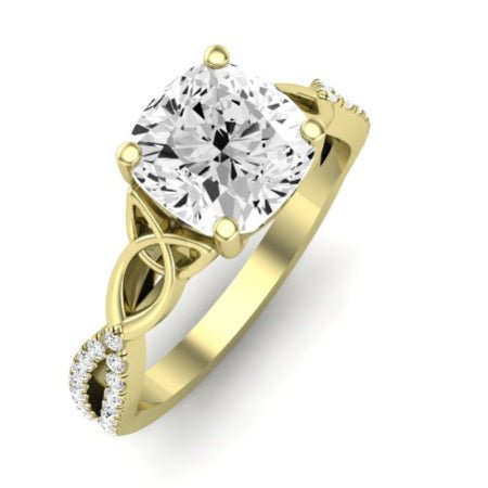 Pavonia Diamond Matching Band Only (does Not Include Engagement Ring) For Ring With Cushion Center yellowgold