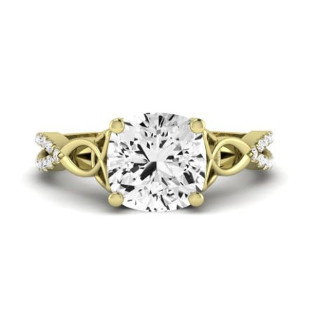 Pavonia Diamond Matching Band Only (does Not Include Engagement Ring) For Ring With Cushion Center yellowgold