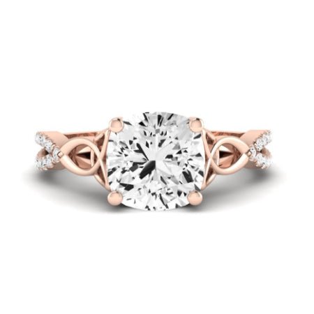 Pavonia Diamond Matching Band Only (does Not Include Engagement Ring) For Ring With Cushion Center rosegold