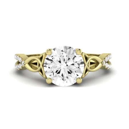 Pavonia Diamond Matching Band Only (does Not Include Engagement Ring) For Ring With Round Center yellowgold