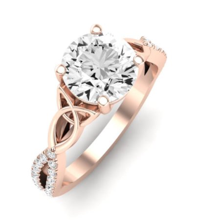 Pavonia Diamond Matching Band Only (does Not Include Engagement Ring) For Ring With Round Center rosegold