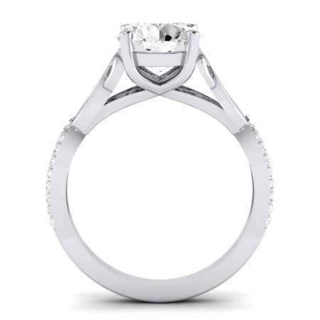 Pavonia Diamond Matching Band Only (does Not Include Engagement Ring) For Ring With Round Center whitegold