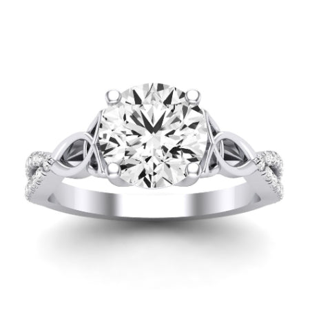 Pavonia Diamond Matching Band Only (does Not Include Engagement Ring) For Ring With Round Center whitegold