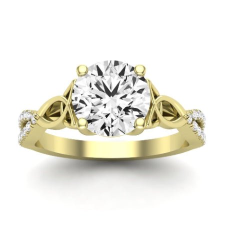 Pavonia Diamond Matching Band Only (does Not Include Engagement Ring) For Ring With Round Center yellowgold