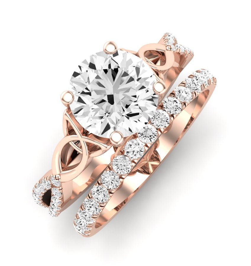 Pavonia Diamond Matching Band Only (does Not Include Engagement Ring) For Ring With Round Center rosegold