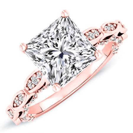 Peregrine Princess Moissanite Bridal Set rosegold