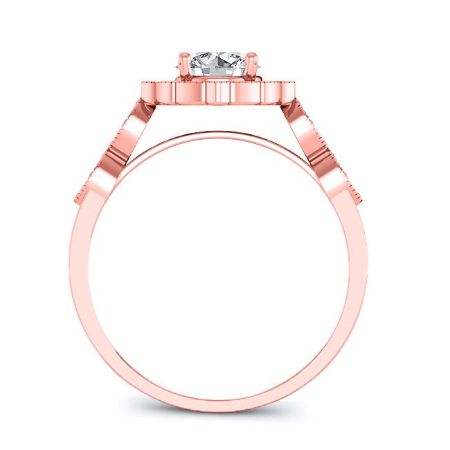 Petal Round Moissanite Bridal Set rosegold