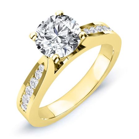 Petunia Round Moissanite Bridal Set yellowgold
