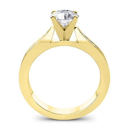 Petunia Round Moissanite Bridal Set yellowgold