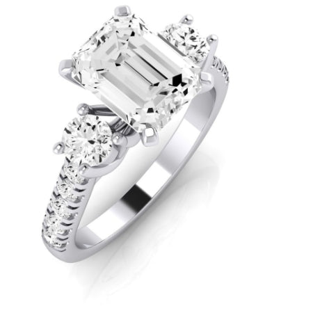 Primrose Emerald Moissanite Bridal Set whitegold