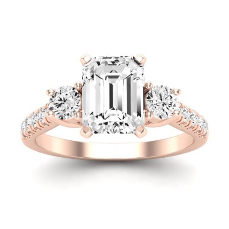 Primrose Emerald Moissanite Bridal Set rosegold