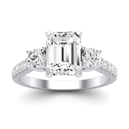 Primrose Emerald Moissanite Bridal Set whitegold
