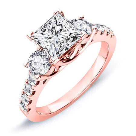 Primrose Princess Moissanite Engagement Ring rosegold