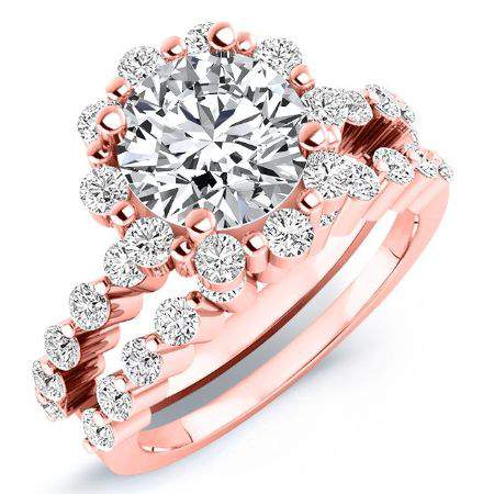 Privet Round Moissanite Bridal Set rosegold