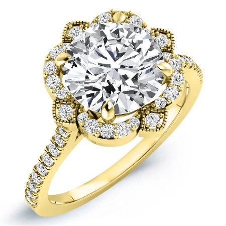 Rockrose Round Moissanite Bridal Set yellowgold