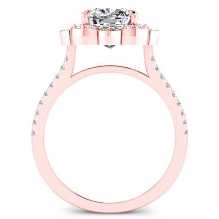 Rockrose Round Moissanite Bridal Set rosegold