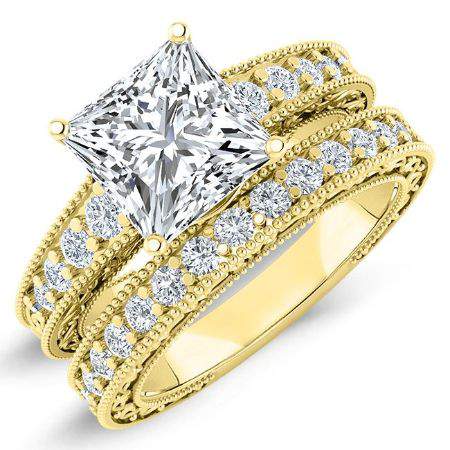Romy Princess Moissanite Bridal Set yellowgold