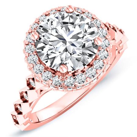 Rosanna Round Moissanite Bridal Set rosegold