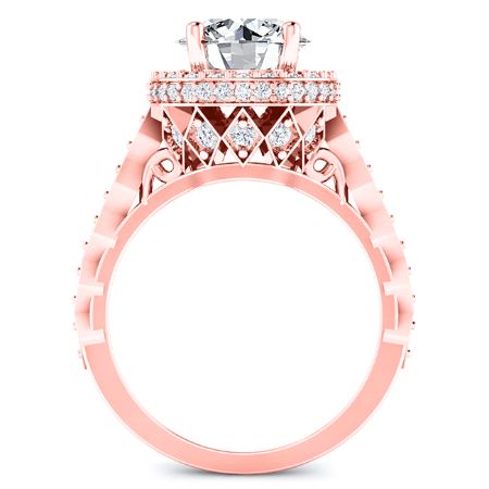 Rosanna Round Moissanite Bridal Set rosegold