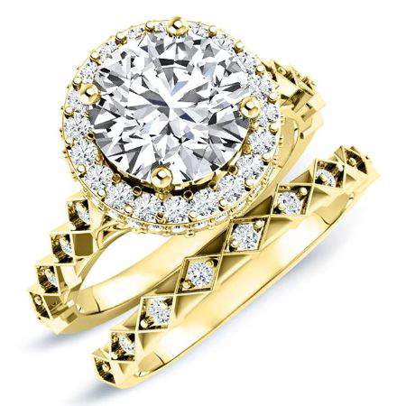 Rosanna Round Moissanite Bridal Set yellowgold