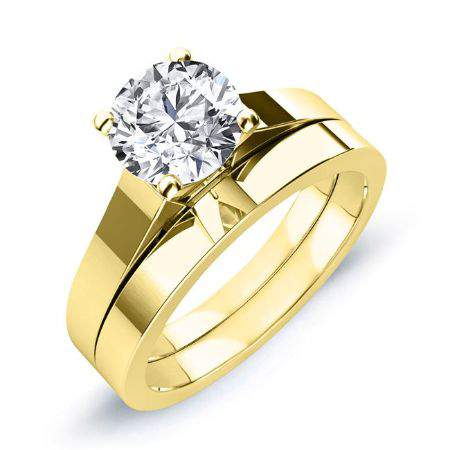 Rosemary Round Moissanite Bridal Set yellowgold