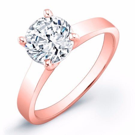 Rosemary Round Moissanite Bridal Set rosegold