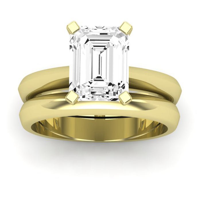 Senna Diamond Matching Band Only ( Engagement Ring Not Included) For Ring With Emerald Center