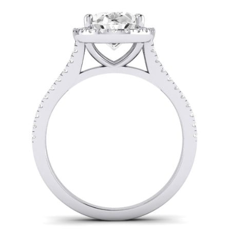 Silene Oval Moissanite Engagement Ring whitegold