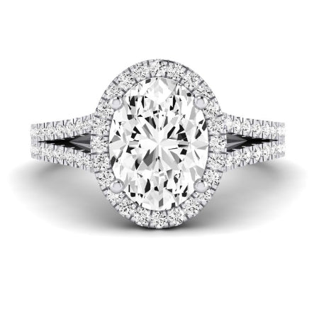 Silene Oval Moissanite Engagement Ring whitegold