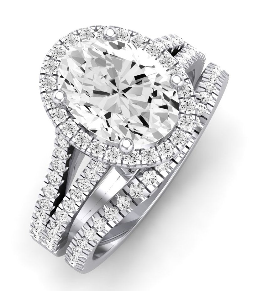 Silene Oval Moissanite Engagement Ring whitegold