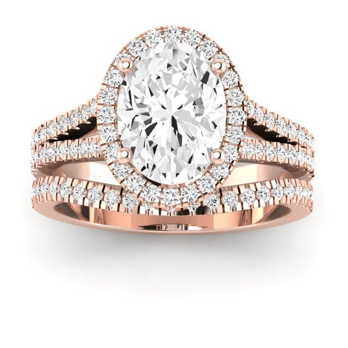 Silene Oval Moissanite Engagement Ring rosegold