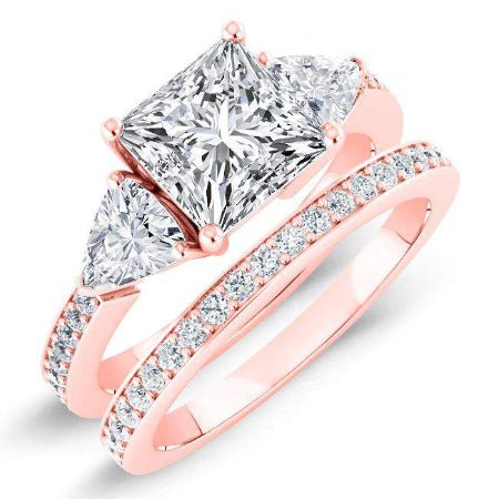Snowdonia Princess Moissanite Bridal Set rosegold