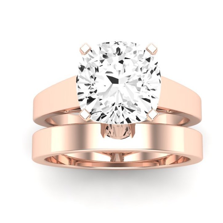 Snowdrop Cushion Moissanite Bridal Set rosegold