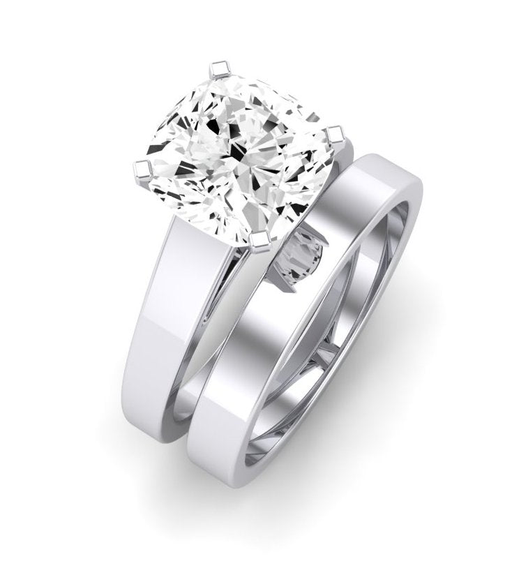 Snowdrop Cushion Moissanite Bridal Set whitegold