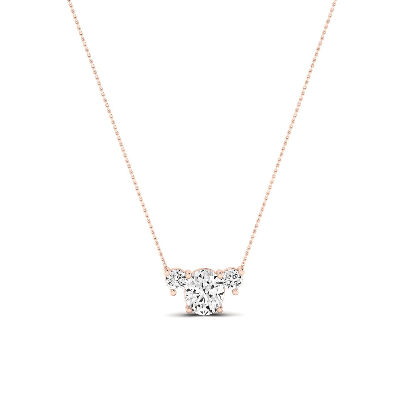 Spirea Emerald Cut Diamond Accented Necklace