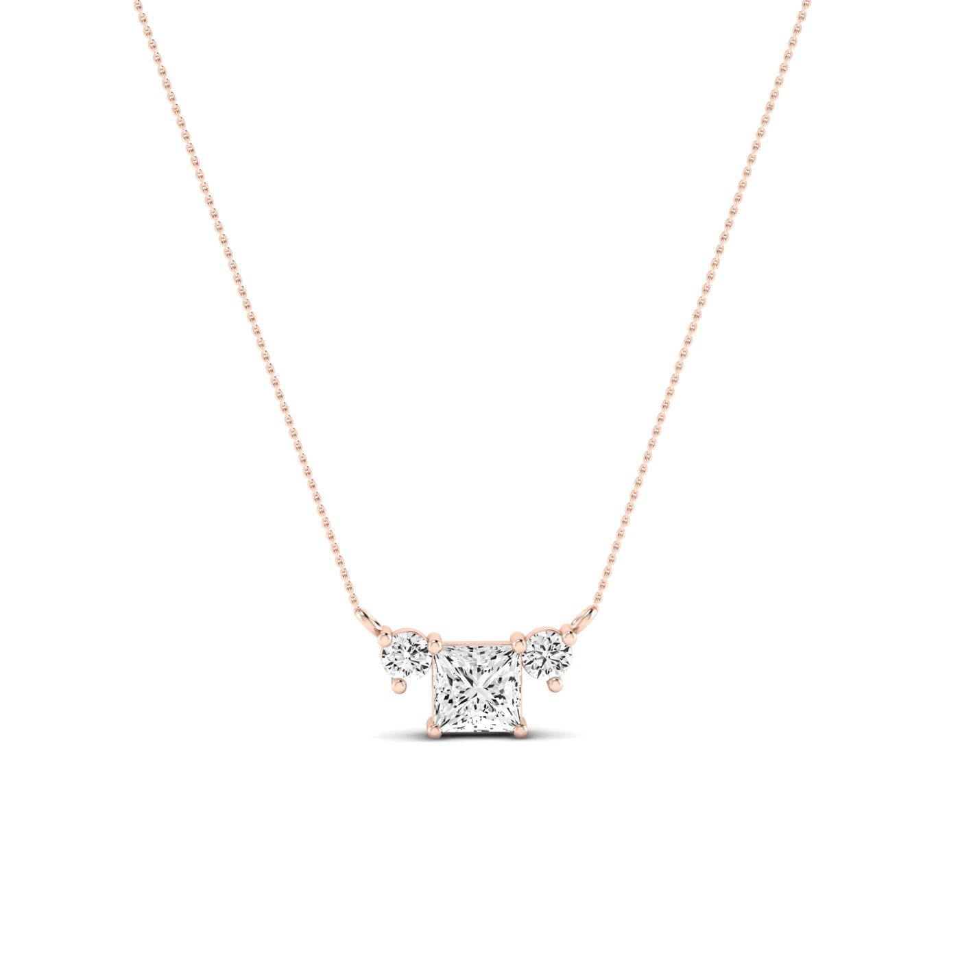Spirea Oval Cut Diamond Accented Necklace