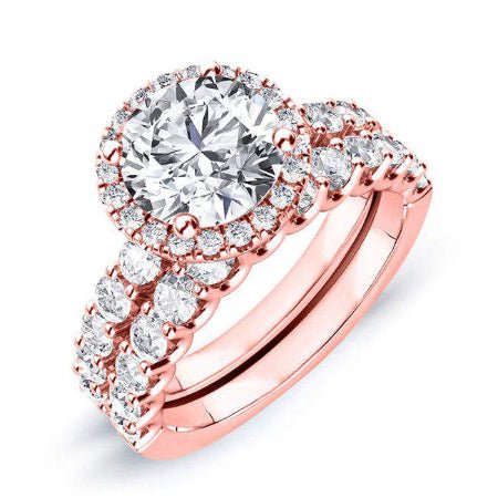 Sweetpea Round Moissanite Bridal Set rosegold