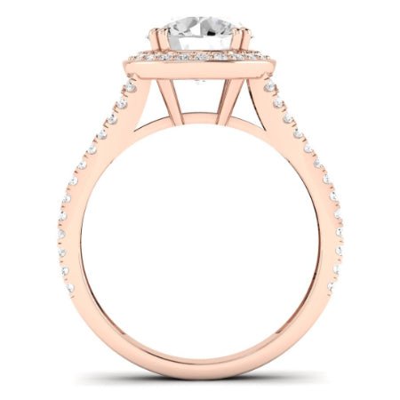 Tea Rose Moissanite Matching Band Only (does Not Include Engagement Ring) For Ring With Round Center rosegold