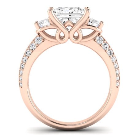 Thistle Diamond Matching Band Only (does Not Include Engagement Ring) For Ring With Princess Center rosegold